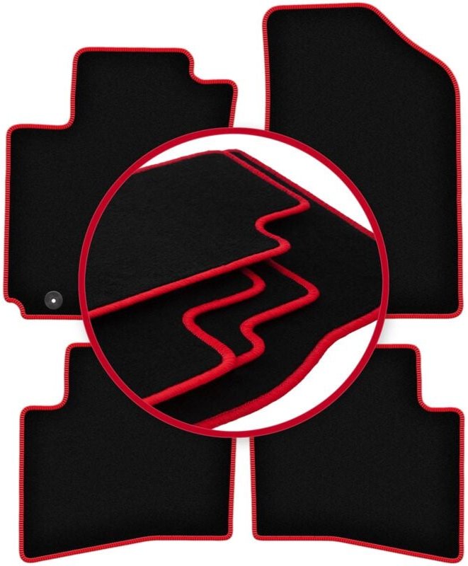 CARLUX-RED Autofußmatten für: Kia Rio III UB Fließheck (2011-2017)