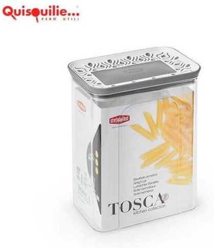 Thumbnail - Bighouse It - Tosca-Glas Lt 2,2 Grau, rechteckig, luftdicht, für Lebensmittel von höchster Qualität, hergestellt in Ital...