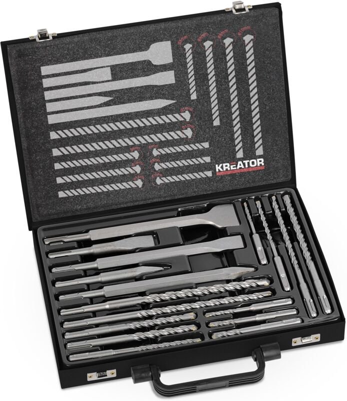 Bohrer und Meißel sds + im Koffer mit 17 Teilen