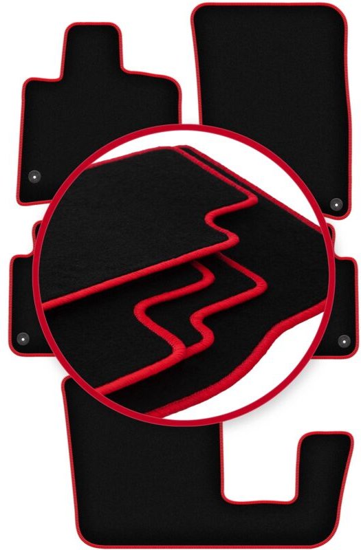 CARLUX-RED Autofußmatten für: Audi Q7 I 4L SUV (2005-2015)