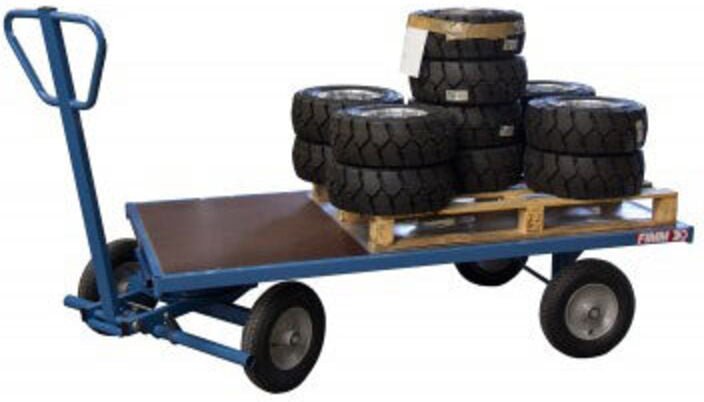 Transportwagen mit schwenkbarer Vorderachse 1000 kg - nur Platte - Platte 2000 x 1000 mm - 800007114