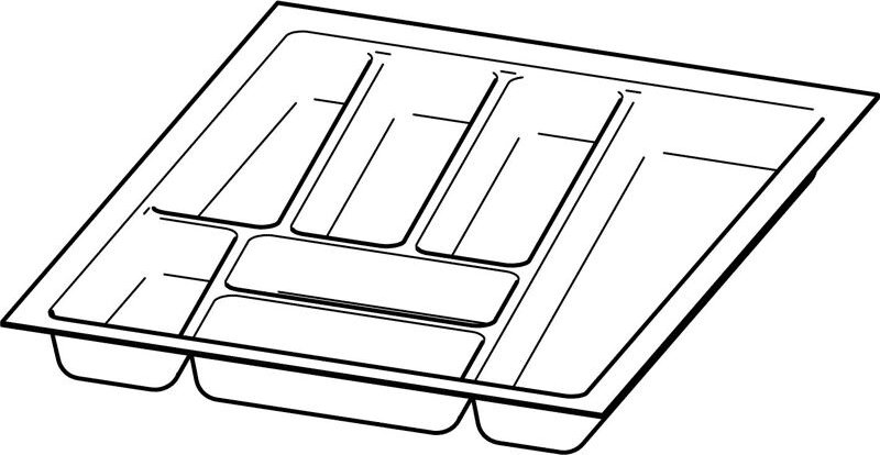 Hettich - Möbel-Besteckeinsatz, OrgaTray 740, 9302753, L550mm, KB450mm, weiss