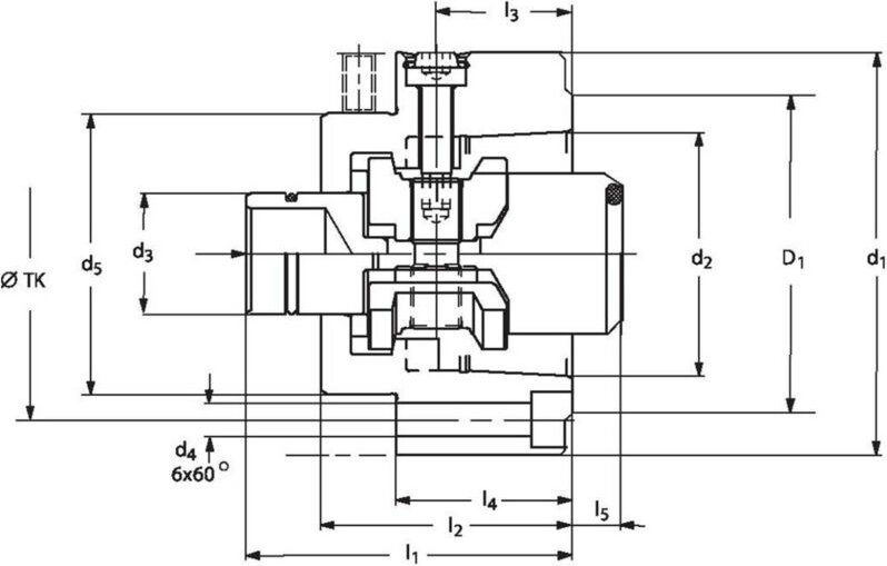 Röhm Anbauflansch mit Einbauspannsatz HSK-C, Nenngröße 50 - 820804
