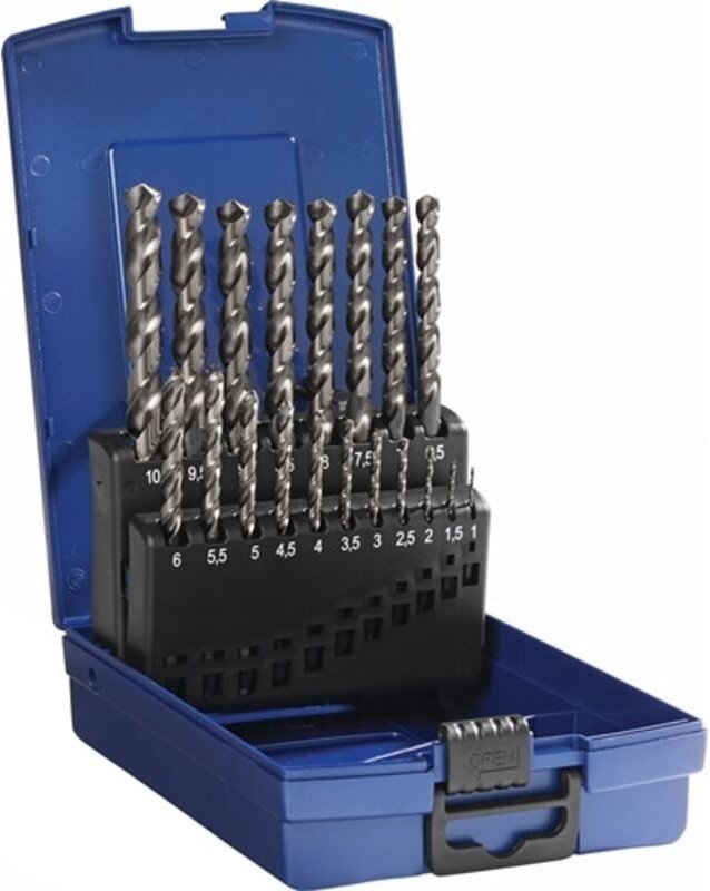 Spiralbohrersatz din 338 Typ tfl Nenn-Ø 1-10x0,5 mm HSS-Co5 fasennitriert 19 teilig Kunststoffkassette