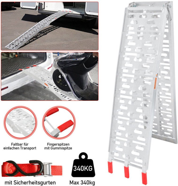 Swanew - Auffahrrampe Verladerampe Rampe Verladeschiene Auto Laderampe für Motorrad, Anhänger bis 340kg