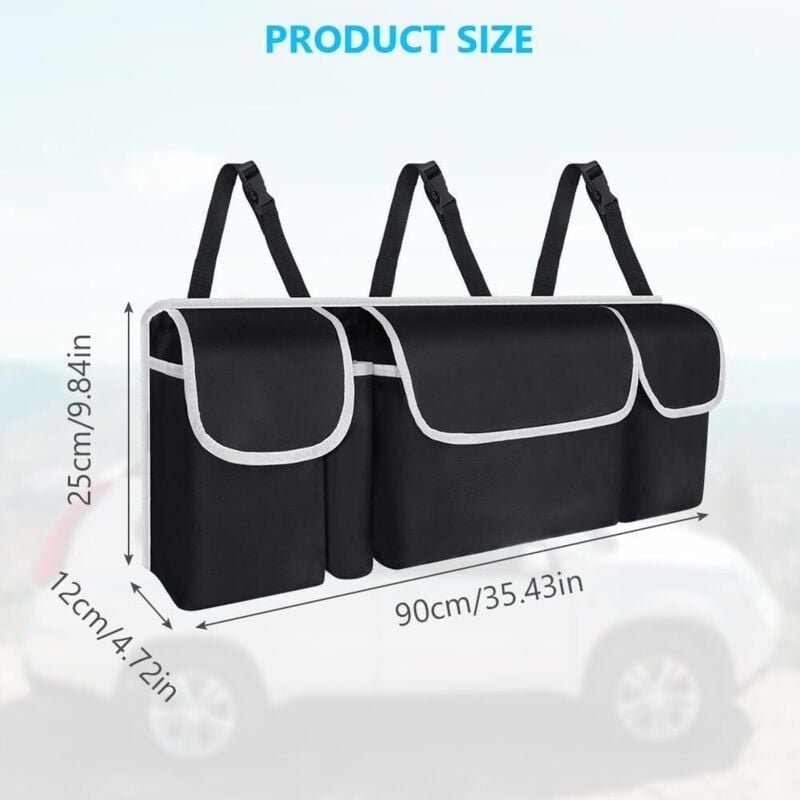 Thumbnail - Kofferraum-Organizer, faltbarer, wasserdichter Kofferraum-Organizer mit 4 Taschen, Mehrzweck-Kofferraum-Organizer, Innen...