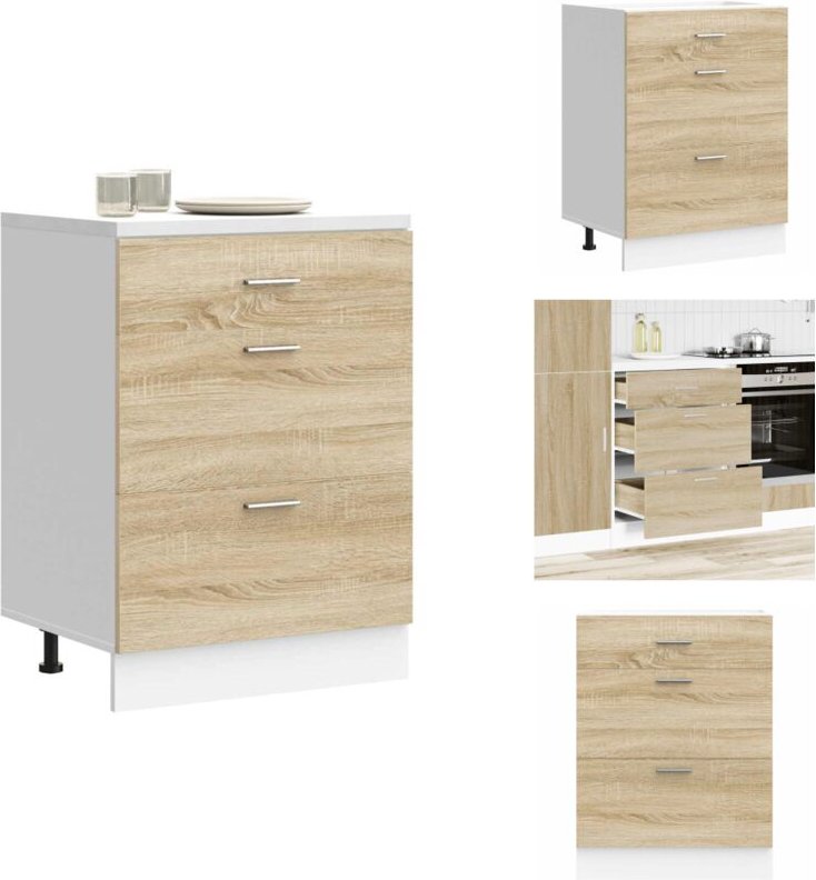 Küchenunterschrank Sonoma-Eiche Holzwerkstoff - Küchenunterschrank - Küchenunterschränke - Spülenunterschrank - Untersch...