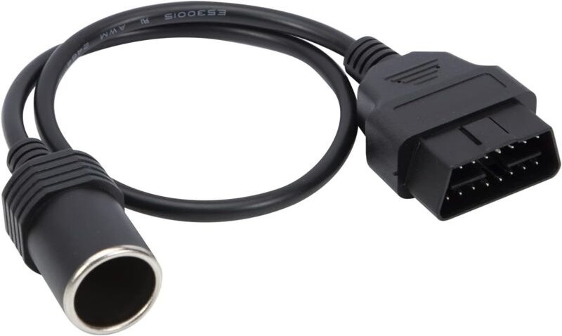 OBD2 16 Pin auf Buchse Zigarettenanzünder-Steckdose Stromkabel 18 awg - Lntyq