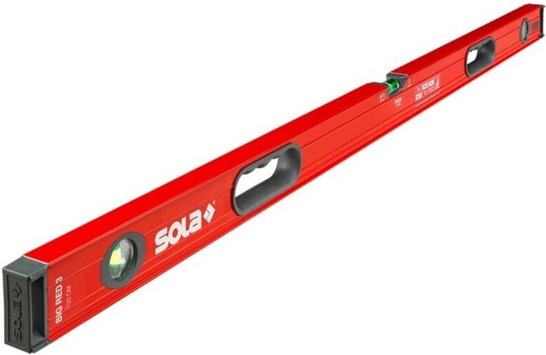 Aluminium Wasserwaage big red 3 mit Handgriffen Sola 120cm