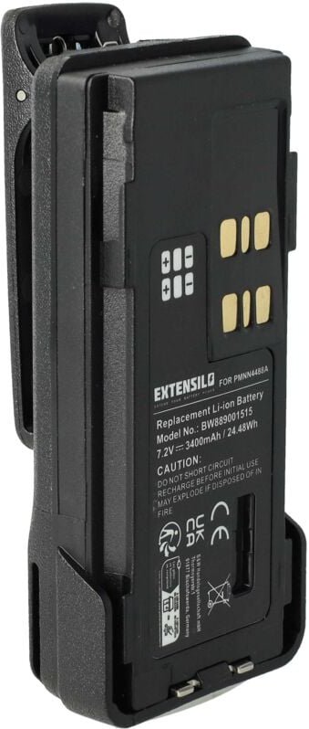 EXTENSILO Akku Ersatz für Motorola PMNN4417, PMNN4416, PMNN4416AR für Funkgerät, Walkie Talkie (3400 mAh, 7,2 V, Li-Ion)...