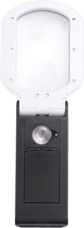 Lupe mit Licht, 25-fache und 10-fache wiederaufladbare Hand- und Standlupe zum Lesen, Prüfen, Schmuck