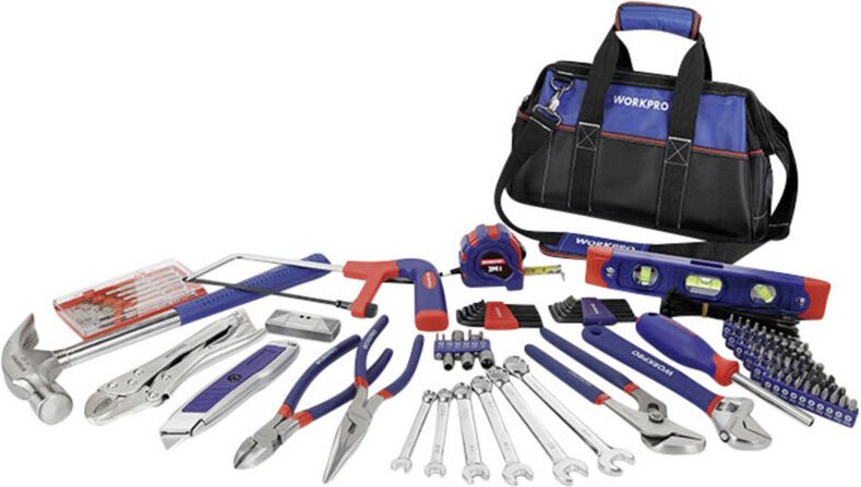WP209010 Werkzeugset Heimwerker, Universal in Tasche 156teilig - Workpro