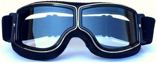 Schwarzer Rahmen + klare Linse) Motorradbrillen und Jet-Schutzbrillen, Motorradmasken, 18 x 8 cm