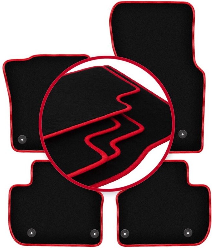 CARLUX-RED Autofußmatten für: Jaguar XF X260 Limousine, Kombi (2016-)
