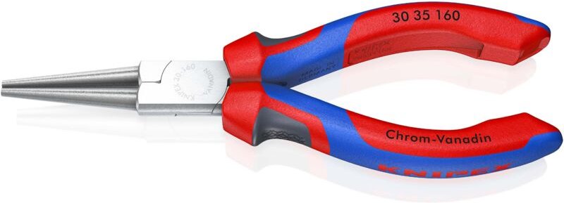 Knipex - 30 35 160 Werkstatt Rundzange Gerade Chrom-Vanadium Elektrostahl 160 mm