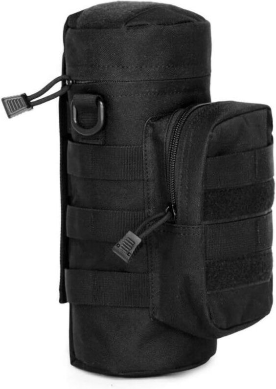 Tragbare taktische Molle-Wasserflasche mit zusätzlicher Tasche für militärische taktische Molle-Wanderungen, Camping und...