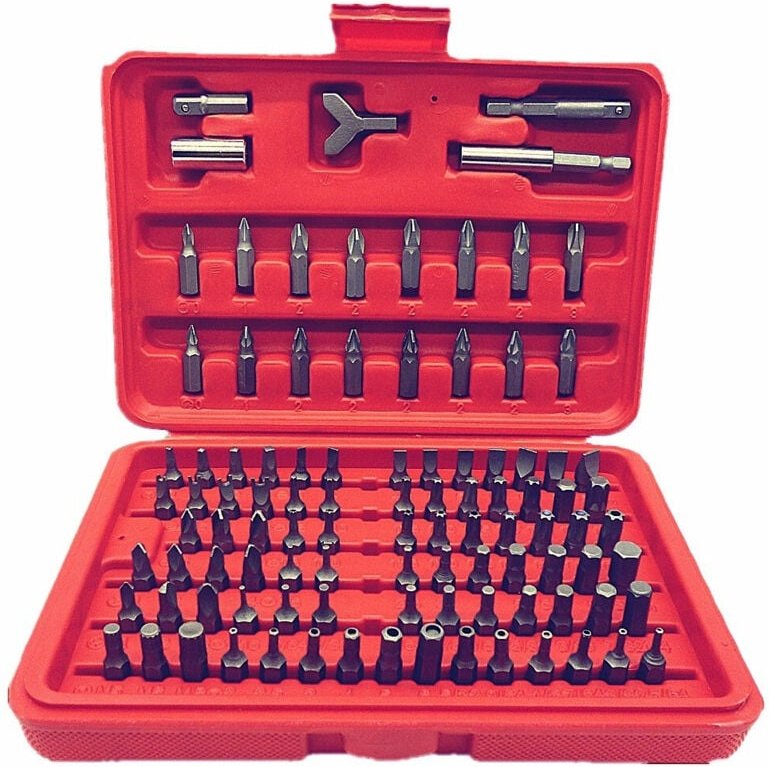 Trade Shop - kit 100 einsätze für akkuschrauber im koffer -