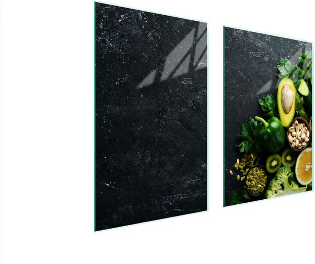 GLASSCHUTZPLATTE FÜR KÜCHE 65x52 AVOCADO