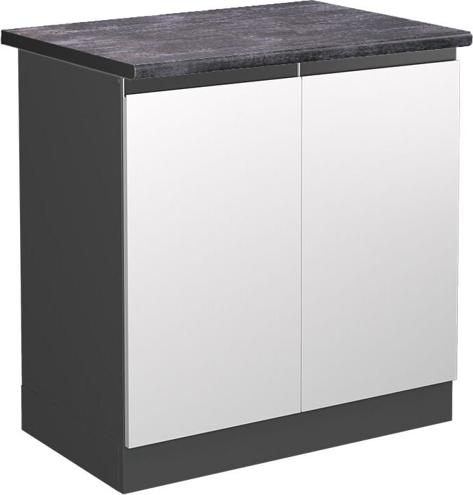 Vicco - Spülenunterschrank R-Line, Weiß, 80 cm , ap Anthrazit