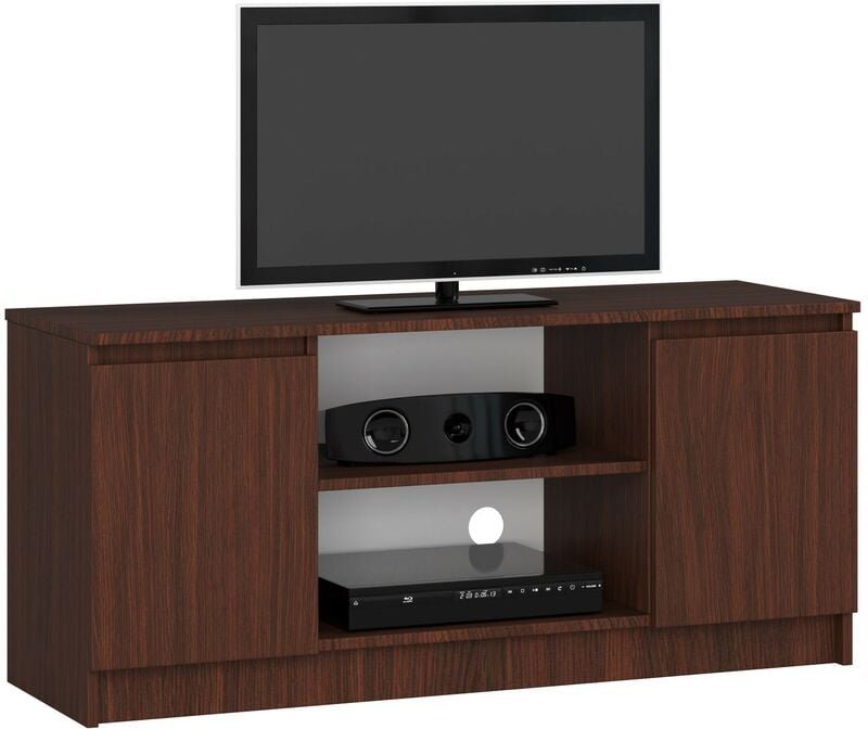 Akord - tv Schrank Fernsehkommode 120 cm Wenge 2 Türen 2 Ebenen B120 x H55 x T40 cm