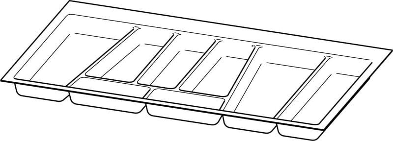Hettich - Möbel-Besteckeinsatz, OrgaTray 740, 9302738, L450mm, KB800mm, weiss