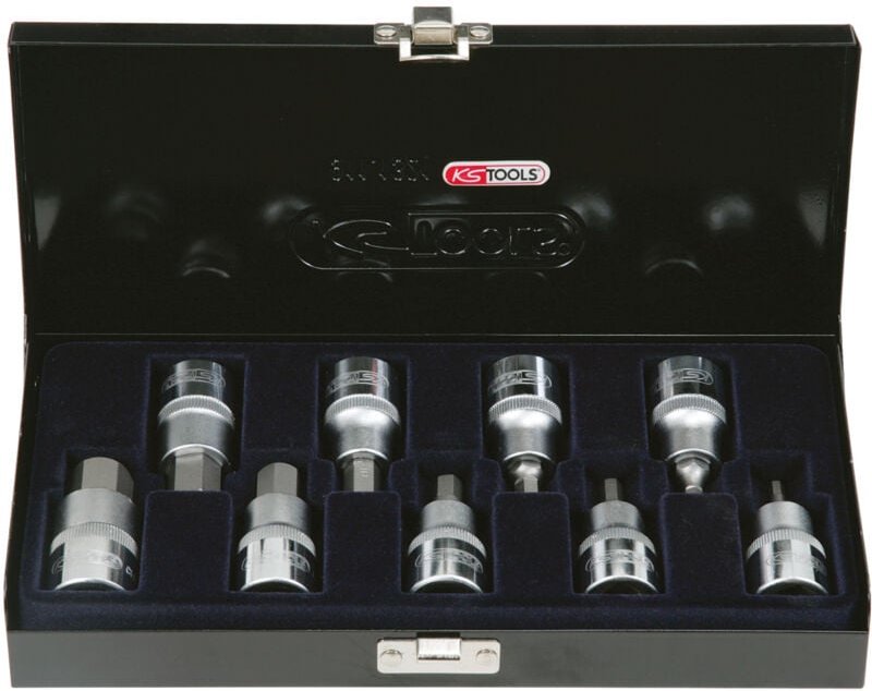 Thumbnail - Set aus 9 Schraubendreher-Bits, 6-Kant, 1/2 Zoll, 4 bis 17 mm