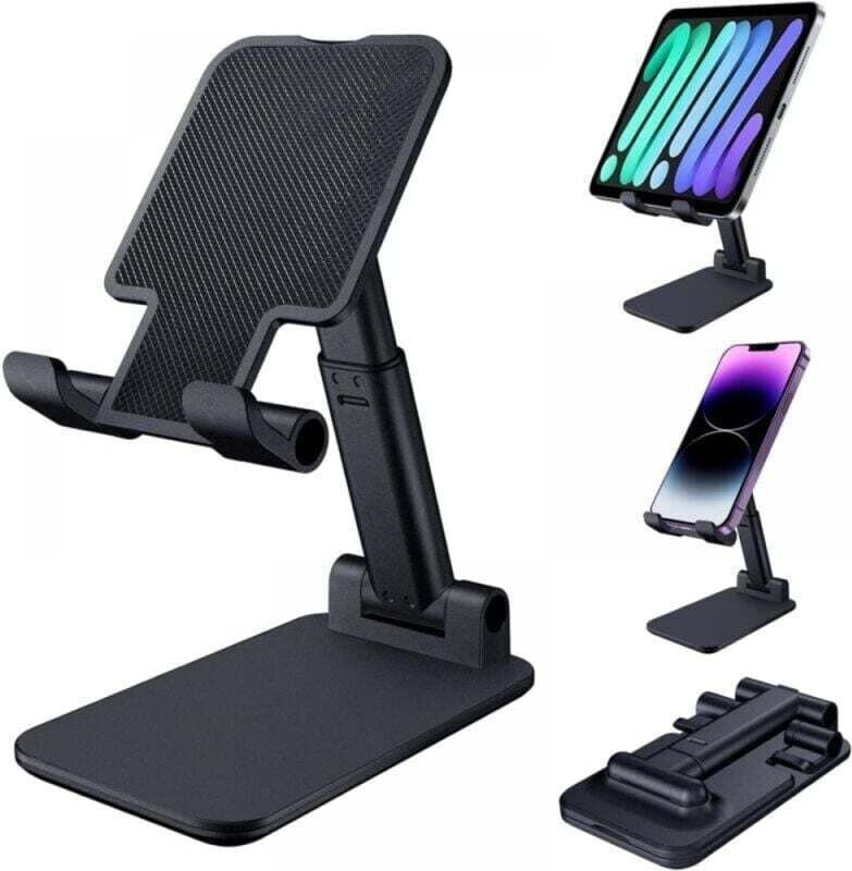 XVX - 1 supporto per telefono nero, supporto pieghevole per tablet, supporto per telefono cellulare compatibile con scri...