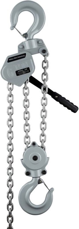 Wiltec - Mini Hebelzug bis 6 t, robuster Handkettenzug 1,5 m Hubhöhe, Kettenzug aus Aluminium, manueller Hebelzug, hochb...