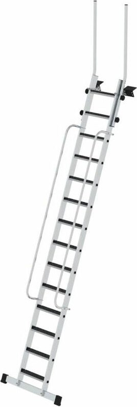 MUNK Geschossleiter 4,5m AH mit Clip-Step R13 und Handlauf 14 Stufen