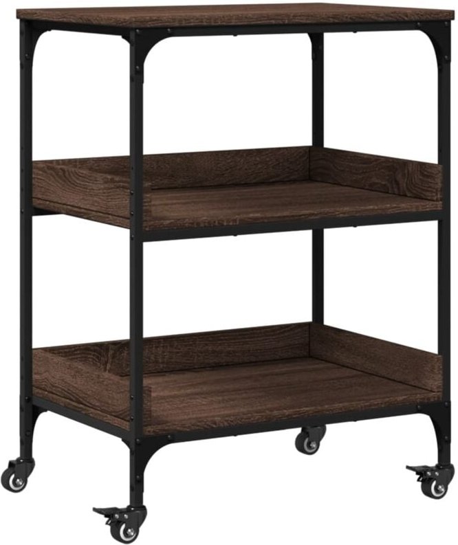 Küchenwagen Braun Eichen-Optik 60x41x80,5 cm Holzwerkstoff Vidaxl