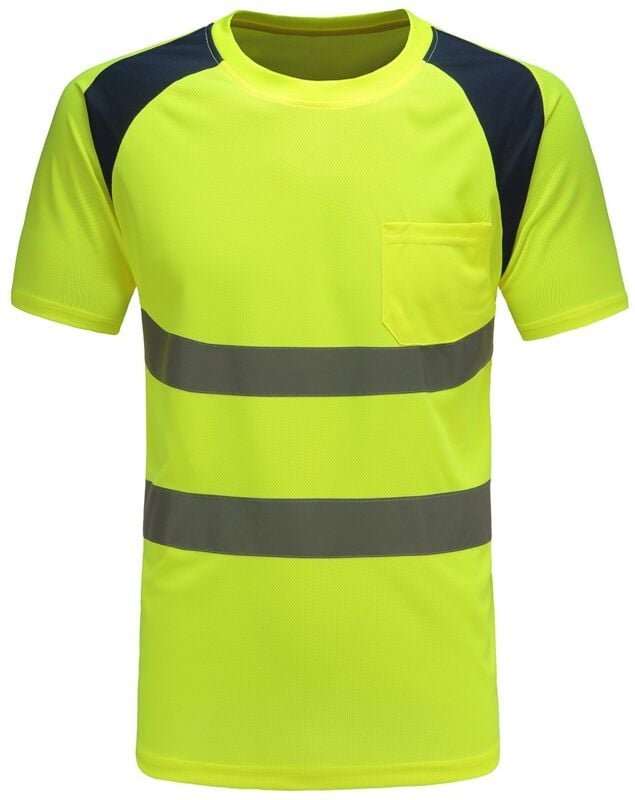 Sicherheits-T-Shirt mit Warn-High-Visibility-Polo (Gelb, L)