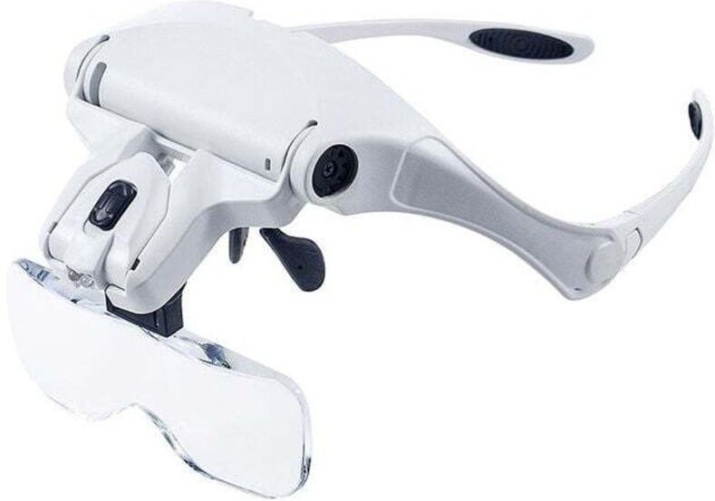Lupen mit LED-Beleuchtung – Lupen mit 2 LED-Stirnlampen, Lupen-Headset-Lupe – 1- bis 3,5-facher Zoom für Elektronik, Sch...