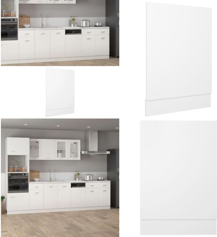 Geschirrspülerblende Weiß 45x3x67 cm Holzwerkstoff - Küchenfront - Geschirrspülerblende - Holzwerkstoff - Weiße Küchenze...