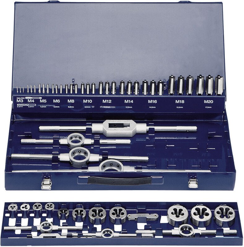 Thumbnail - Eventus by Exact 10723 Gewindeschneidsatz 54teilig HSS metrisch M3, M4, M5, M6, M8, M10, M12, M14, M