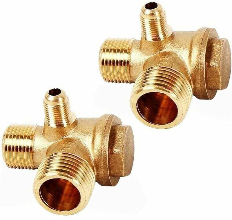 Stück Kompressor-Rückschlagventil, 3 Anschlüsse Luftkompressor-Rückschlagventil 20 × 16 × 10 mm für Luftkompressor-Ansch...