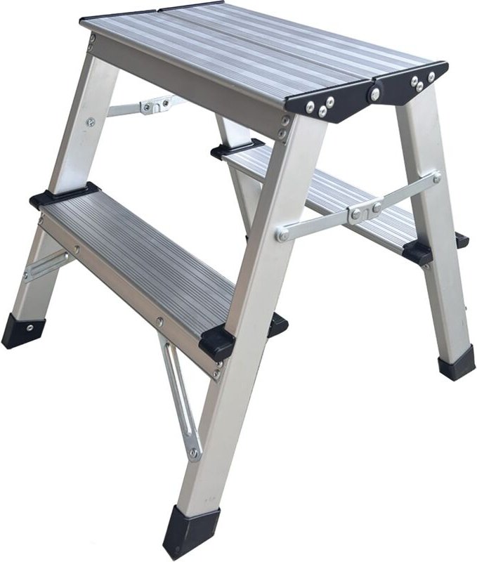 Trittleiter 2 Stufen Klapptritt aus sehr robustem und langlebigem Aluminium