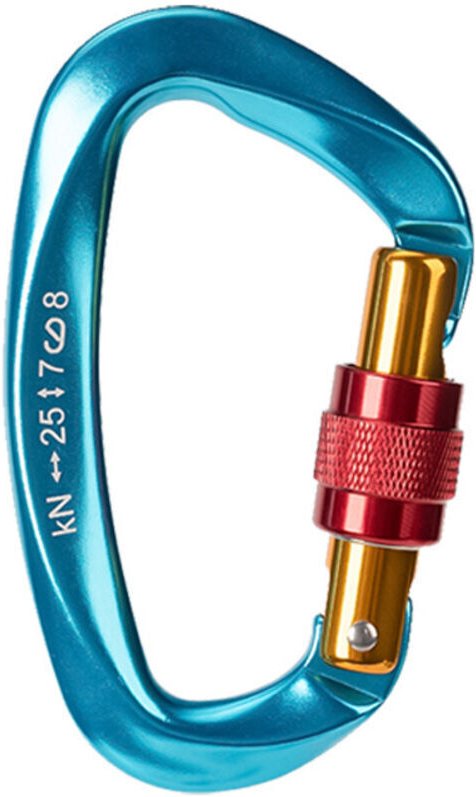 Sicherheitskarabiner, 2er-Pack, 25 kN, robuste D-förmige Kletterkarabiner mit Schraubverschluss zum Klettern im Freien, ...