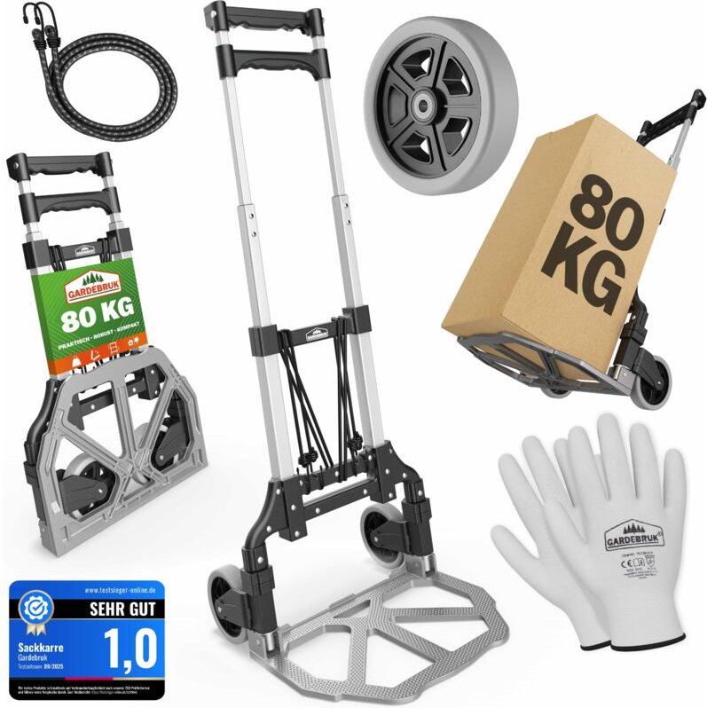 Gardebruk - Sackkarre Aluminium klappbar 80kg Transportkarre Stapelkarre Umzug