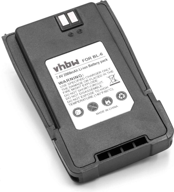 vhbw Akku kompatibel mit Baofeng UV-6, UV-6R Funkgerät, Walkie Talkie (2000mAh, 7,4V, Li-Ion)