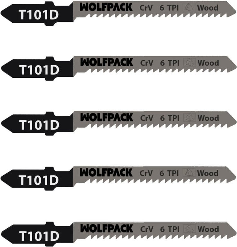 Hojas Sierra Calar Para Contrachapado Corte Grueso 5 Piezas. Hoja Cromo Vanadio 58. Vastago t Universal