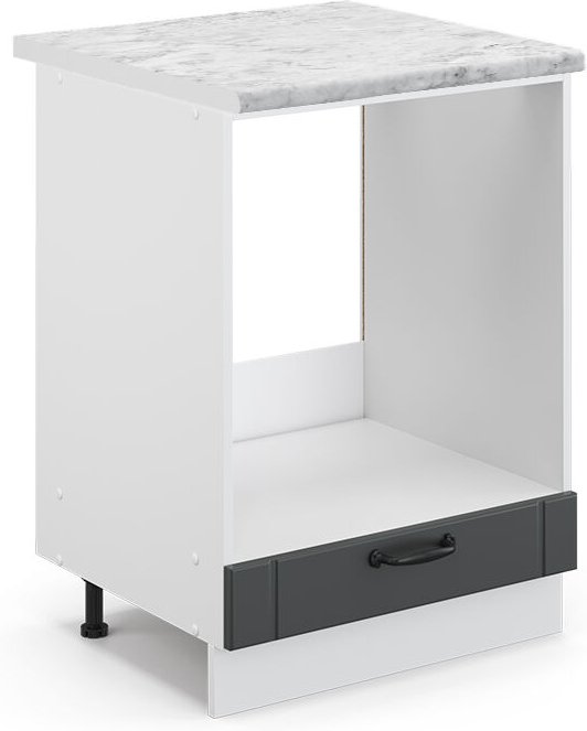 Vicco - Herdumbauschrank Fame-Line, Anthrazit Landhaus, 60 cm , ap Marmor