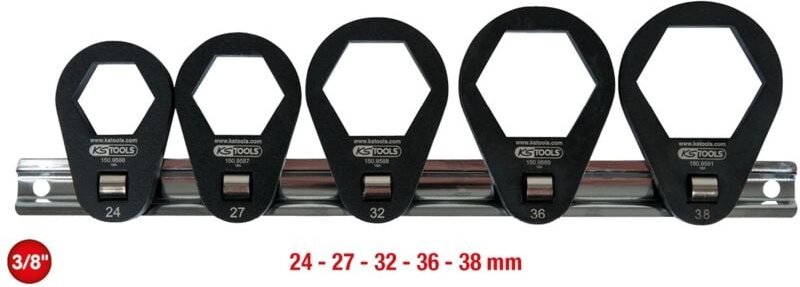 3/8' Einsteck-Ringschlüssel-Satz, extra flach, 5-tlg