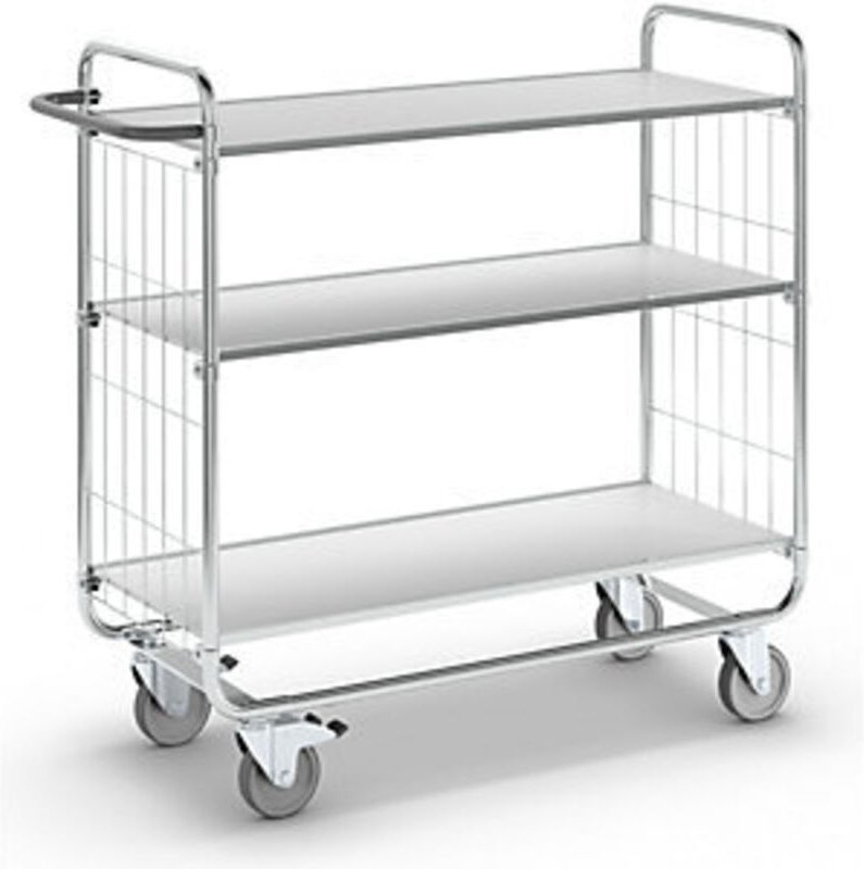 Kongamek Bordwagen verzinkt mit 3 laminierten Böden 1000x425mm und Bremse