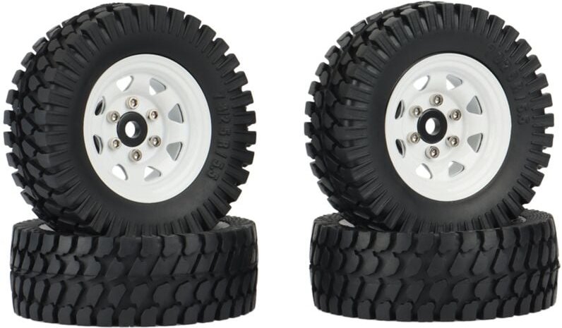 4 StüCke 1,55 Metall Perlenverschluss Felge Reifen Set für 1/10 RC Crawler Auto Axial Jr 90069 D90 CC01 LC70 MST,1