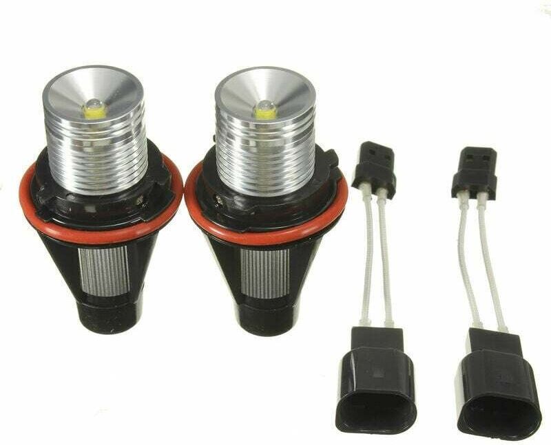 Aiperq - 2pcs led Angel Eyes Halo Bague 10W Ampoule Blanc pour bmw E39 E53 E60 E63 E64 E65