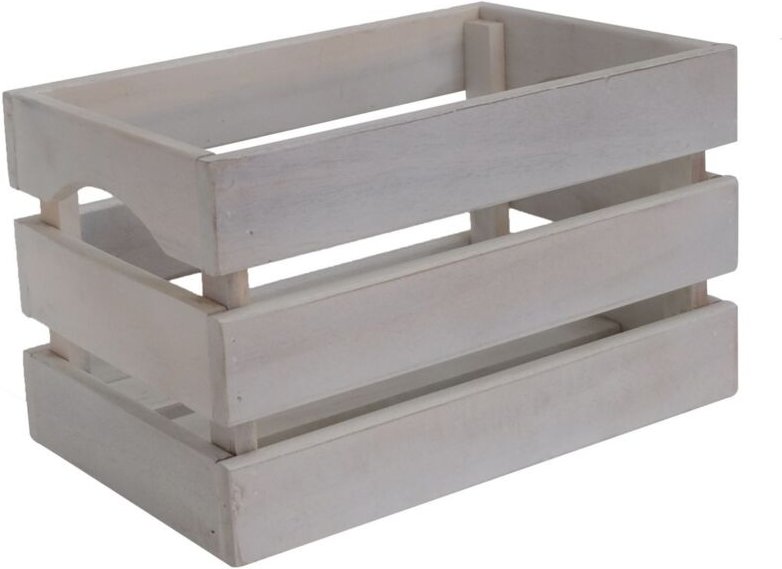 Holzbox weiß lasiert 39 x 29 x 21 cm (l x b ) Boxen - Trendline