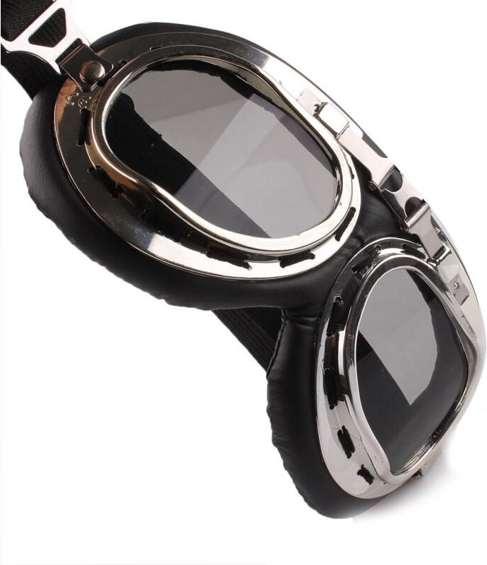 Butterme Motorradbrille, Vintage Aviator, UV-Schutz, Schutzbrille für Motorradfahrer (Dunkelbraun)