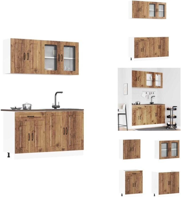 Vidaxl - 4-tlg. Küchenschrank-Set Kalmar Altholz-Optik Holzwerkstoff - Küchenschrank-Set - Küchenschrank-Sets - Küchenze...