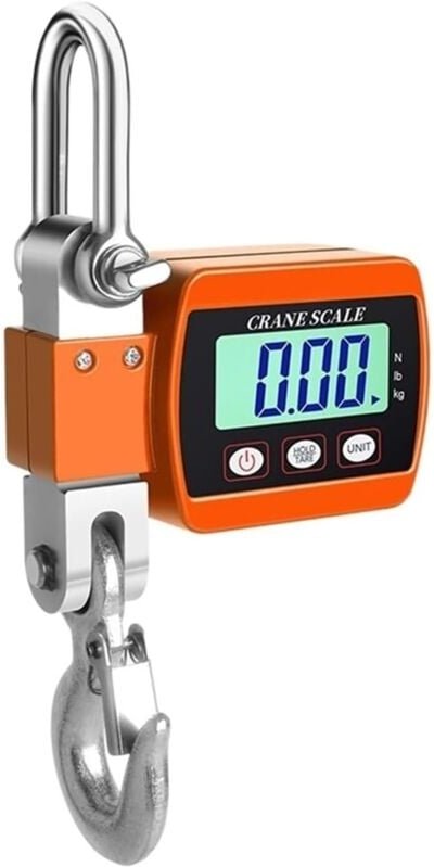 Gotrays - Digitale Kranwaage, 1000 lb, 500 kg, Hängewaage, Industriewaage, Orange