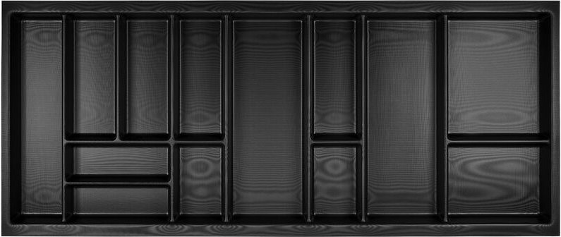 So-tech - orga-box Junker Slim Besteckeinsatz 1125 x 476 mm Lavagrau mit Perlstruktur für 120er Schränke Küchen Besteckk...